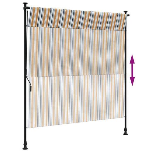 Udendørs rullegardin 200x270 cm stof og stål gul og hvid