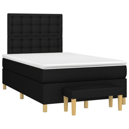 Kontinentalseng med madras 120×190 cm - stof, sort