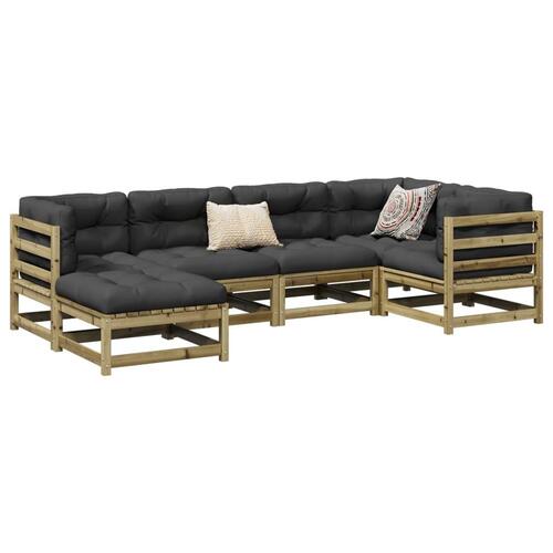 Sofasæt til haven 6 dele imprægneret fyrretræ