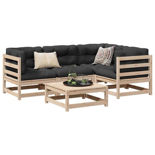 Sofasæt til haven 5 dele massivt fyrretræ