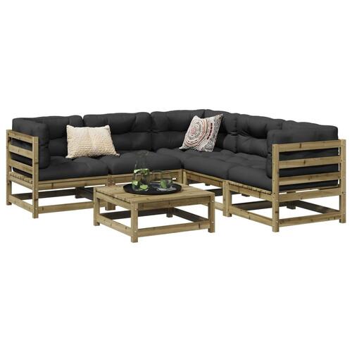 Sofasæt til haven 6 dele imprægneret fyrretræ