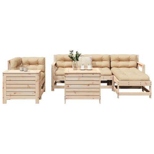 Sofasæt til haven 7 dele massivt fyrretræ