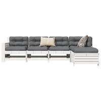 Sofasæt til haven 5 dele massivt fyrretræ hvid