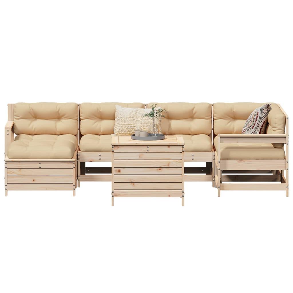 Sofasæt til haven 7 dele massivt fyrretræ