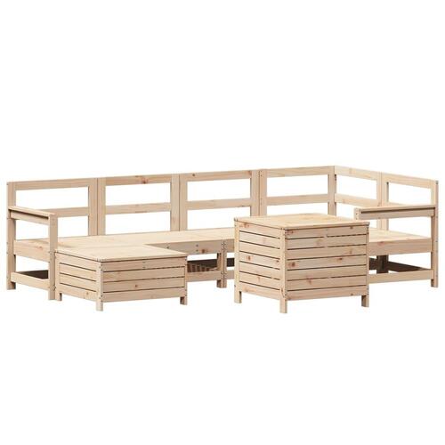 Sofasæt til haven 7 dele massivt fyrretræ