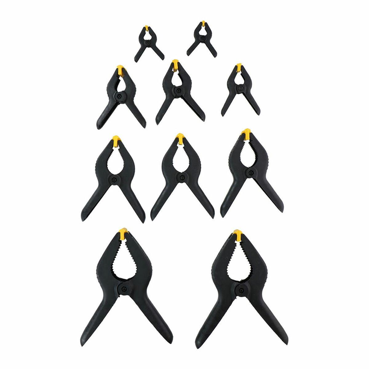 Kinzo kabelgreb - 10 dele, fjederklemmer, sort