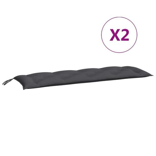 Hynder til havebænk 2 stk. 150x50x7 cm oxfordstof antracitgrå