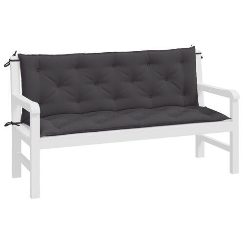 Hynder til havebænk 2 stk. 150x50x7 cm oxfordstof antracitgrå