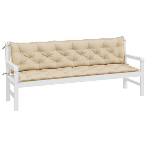 Hynder til havebænk 2 stk. 200x50x7 cm oxfordstof beige