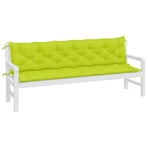 Hynder til havebænk 2 stk. 200x50x7 cm oxfordstof lysegrøn
