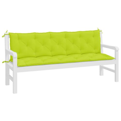 Hynder til havebænk 2 stk. 180x50x7 cm oxfordstof lysegrøn