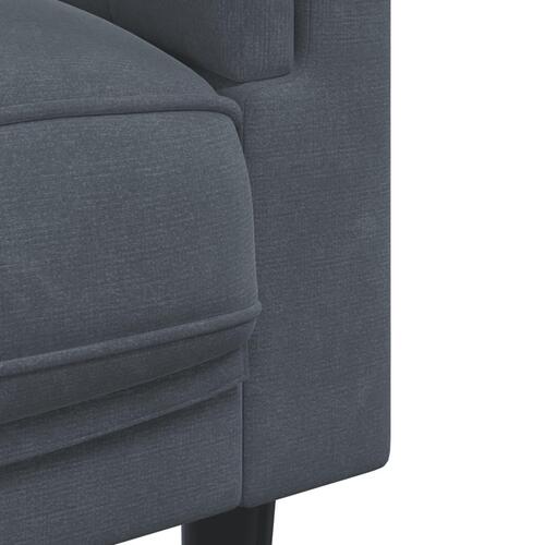 3 personers sofa med puder velour mørkegrå