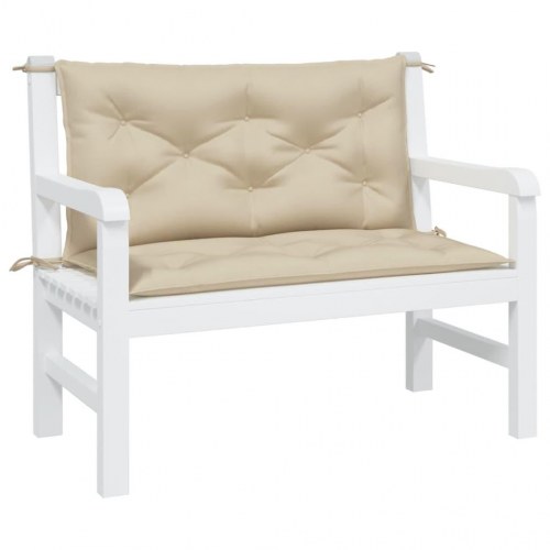 Havebænkhynder 2 stk. 100 x 50 x 7 cm - beige