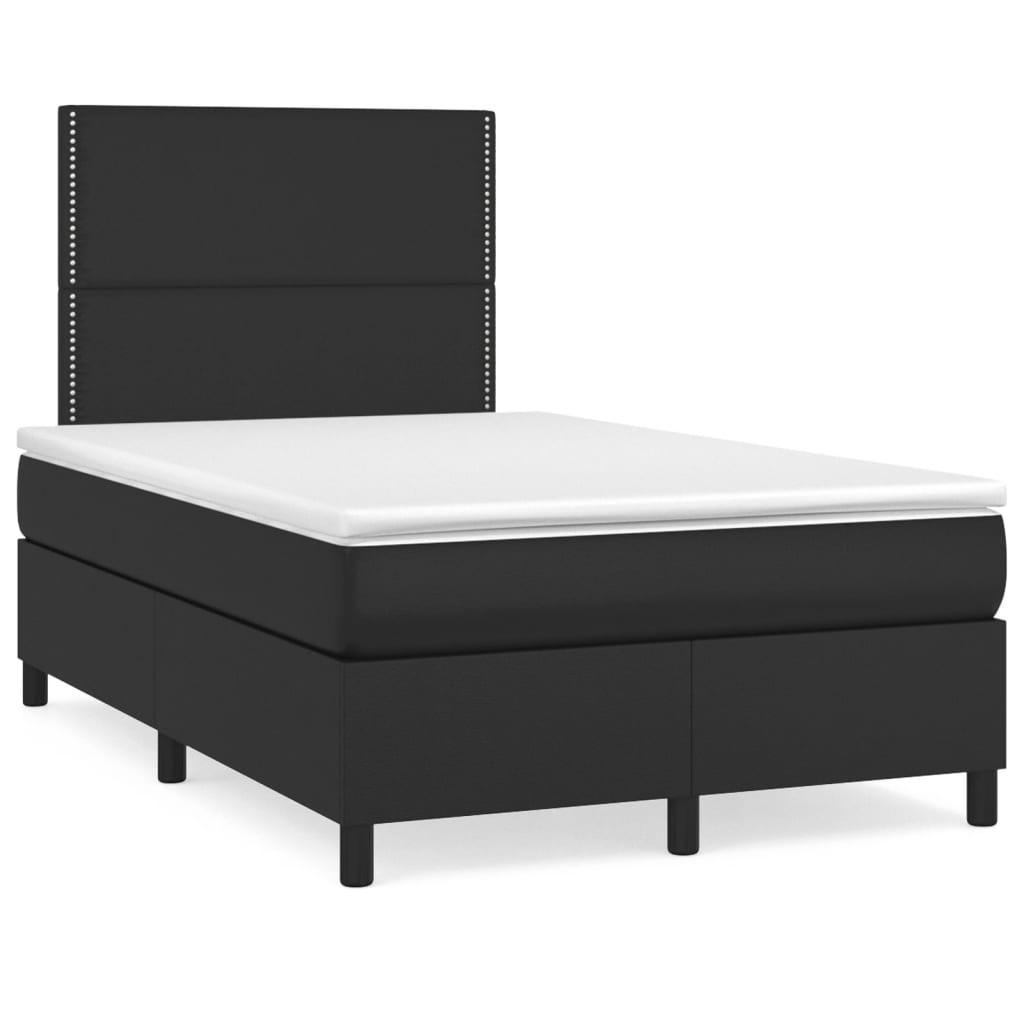Kontinentalseng med madras 120x190 cm kunstlæder sort billede