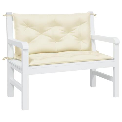 Hynder til havebænk 2 stk. 100x50x7 cm oxfordstof cremefarvet