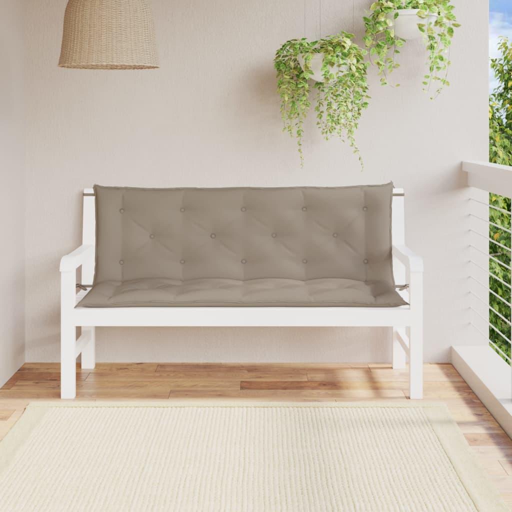 Hynder til havebænk 2 stk. 150x50x7 cm oxfordstof gråbrun