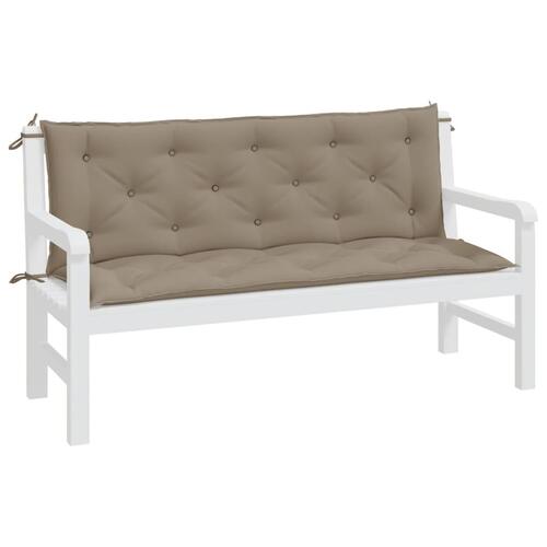 Hynder til havebænk 2 stk. 150x50x7 cm oxfordstof gråbrun