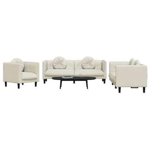 3 personers sofa med puder velour cremefarvet
