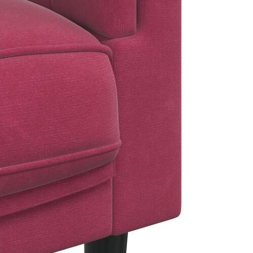 2 personers sofa med puder velour vinrød
