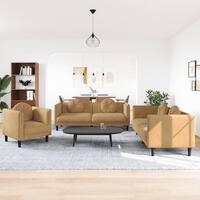 3 personers sofa med puder velour brun