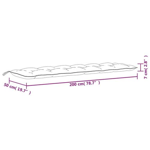 Hynde til havebænk 200x50x7 cm oxfordstof antracitgrå