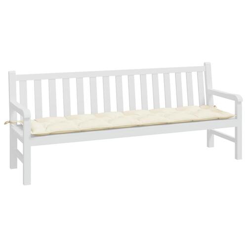 Hynde til havebænk 200x50x7 cm stof cremefarvet