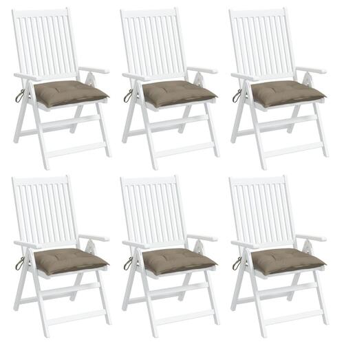 Stolehynder 6 stk. 40x40x7 cm oxfordstof gråbrun