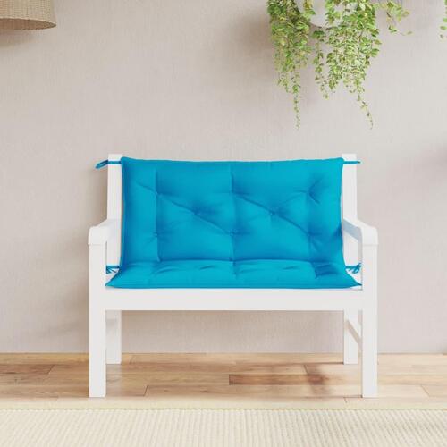 Hynder til havebænk 2 stk. 100x50x7 cm oxfordstof lyseblå
