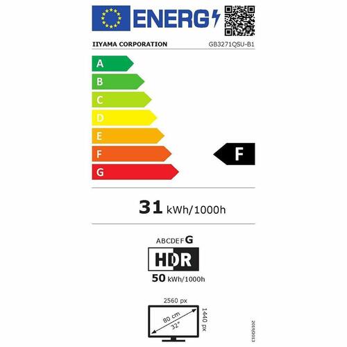 Skærm Iiyama GB3271QSU-B1 31,5" Wide Quad HD 165 Hz