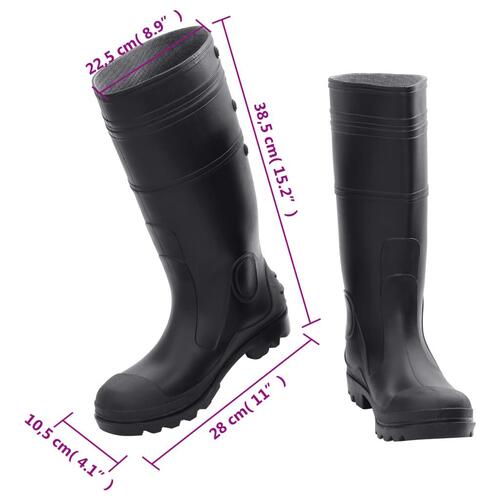 Gummistøvler str. 41 PVC sort