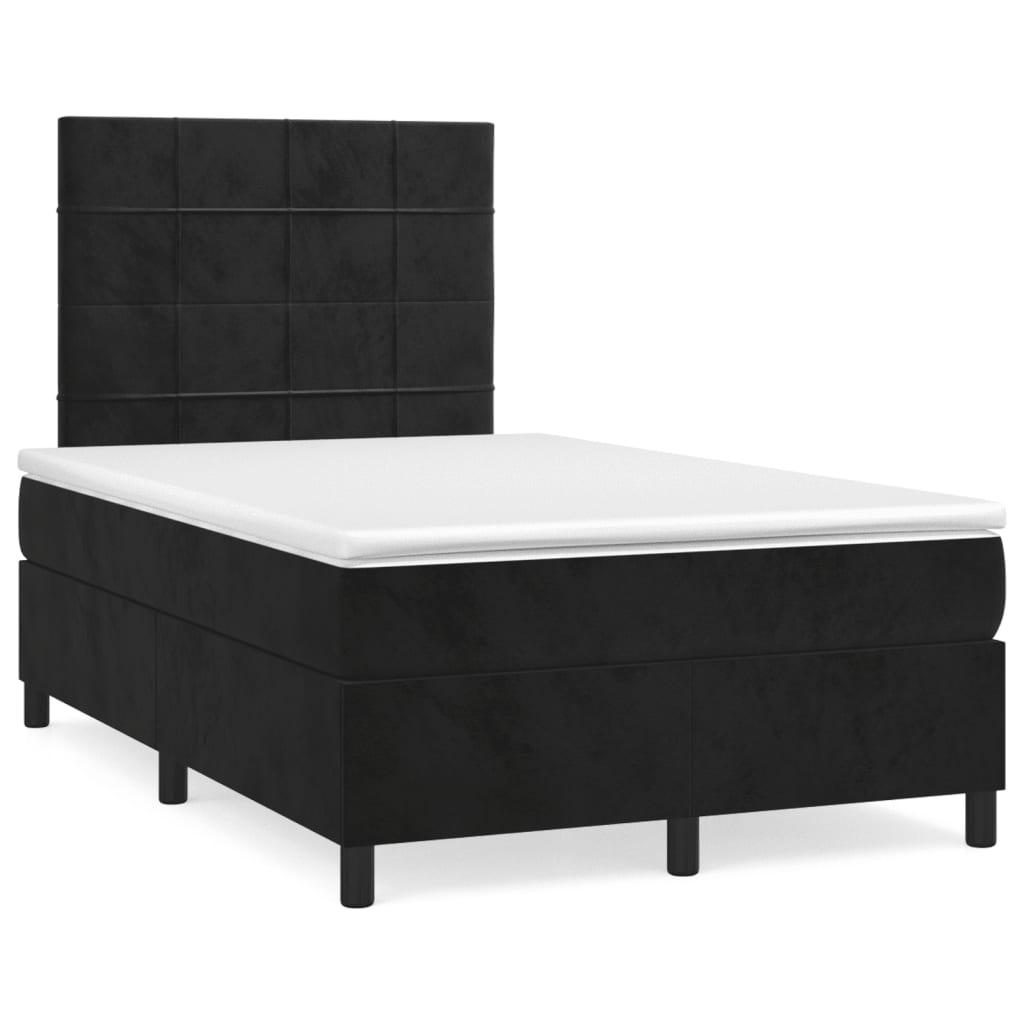 Kontinentalseng med madras 120x190 cm velour sort billede