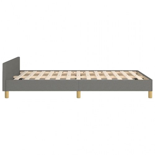 Sengeramme med justerbar sengegavl 120x190 cm - stof, mørkegrå