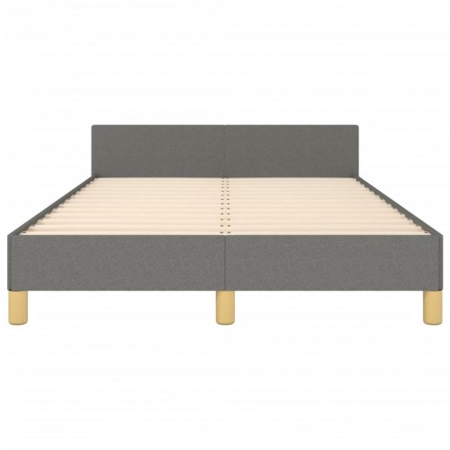 Sengeramme med sengegavl 120x190 cm - stof, mørkegrå