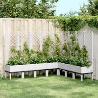 Plantekasse med espalier 200x160x142 cm PP hvid