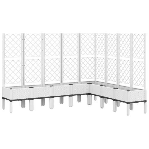 Plantekasse med espalier 200x160x142 cm PP hvid