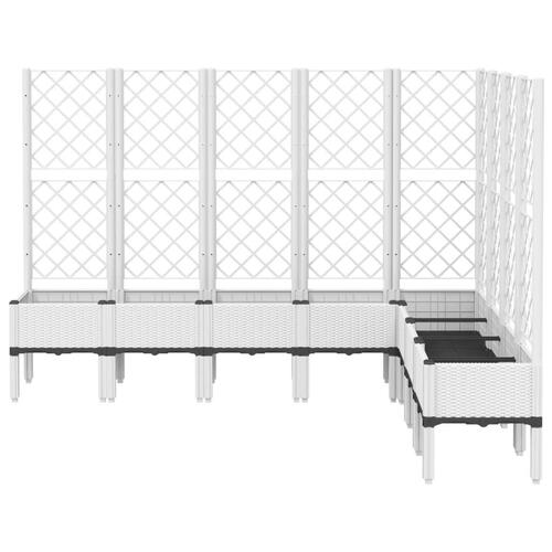 Plantekasse med espalier 200x160x142 cm PP hvid