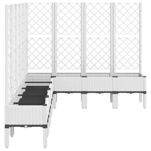 Plantekasse med espalier 200x160x142 cm PP hvid