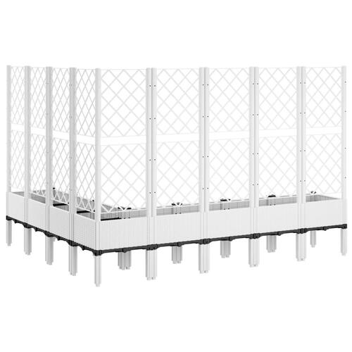 Plantekasse med espalier 200x160x142 cm PP hvid