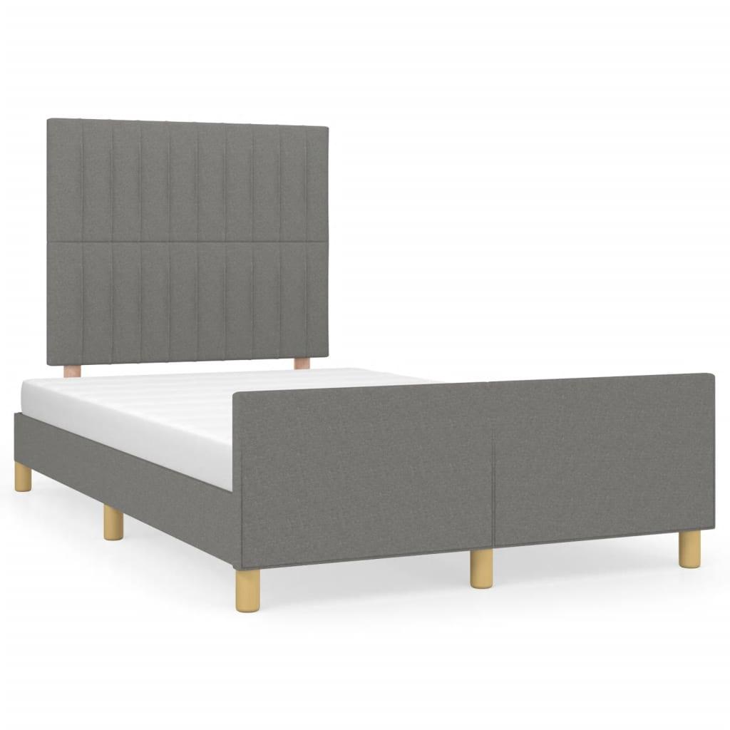 Sengeramme uden madras 120x190 cm stof enkeltseng Mørkegrå billede