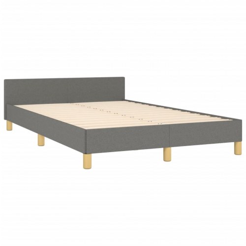 Sengeramme med justerbar sengegavl - 120x190 cm, stof, mørkegrå