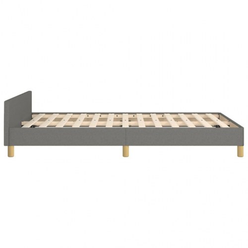 Sengeramme med justerbar sengegavl - 120x190 cm, stof, mørkegrå