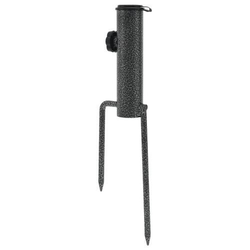 Parasolholdere 2 stk. med jordspyd 9x35 cm galvaniseret stål