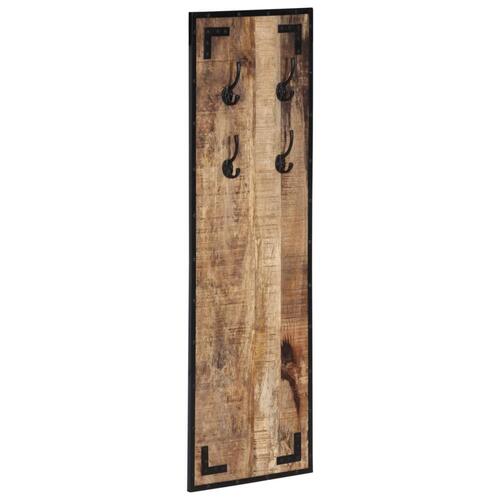 Knagerække 35x8x110 cm massivt ru mangotræ