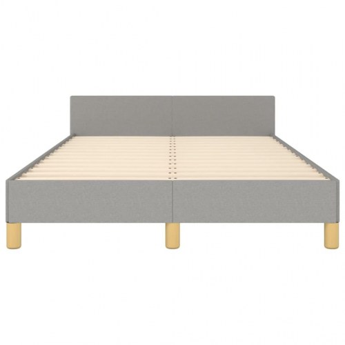 Sengeramme med justerbar sengegavl 120x190 cm - stof, lysegrå