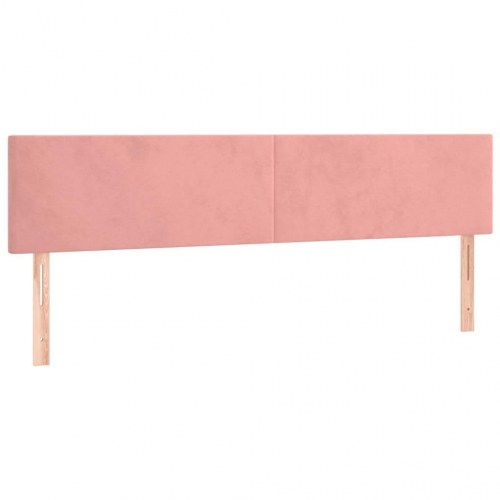 Sengeramme i fløjl 120x190 cm - lyserød med hovedgærde