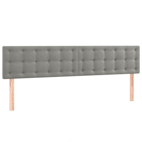 Sengeramme i fløjl 120x190 cm - enkeltseng med justerbart hovedgærde, lysegrå