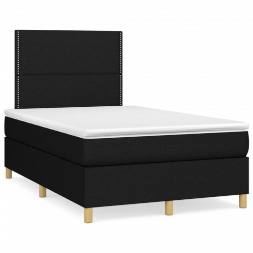 Kontinentalseng med madras 120x190 cm - stof, sort