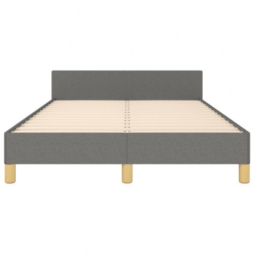 Sengeramme med justerbar gavl 120x190 cm - stof, mørkegrå