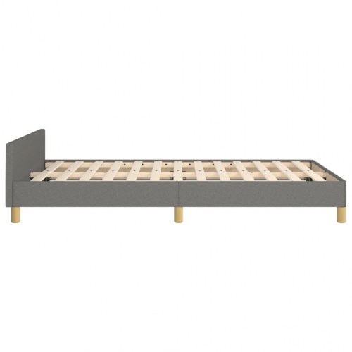 Sengeramme med justerbar gavl 120x190 cm - stof, mørkegrå