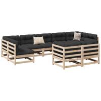 Sofasæt til haven 9 dele massivt fyrretræ